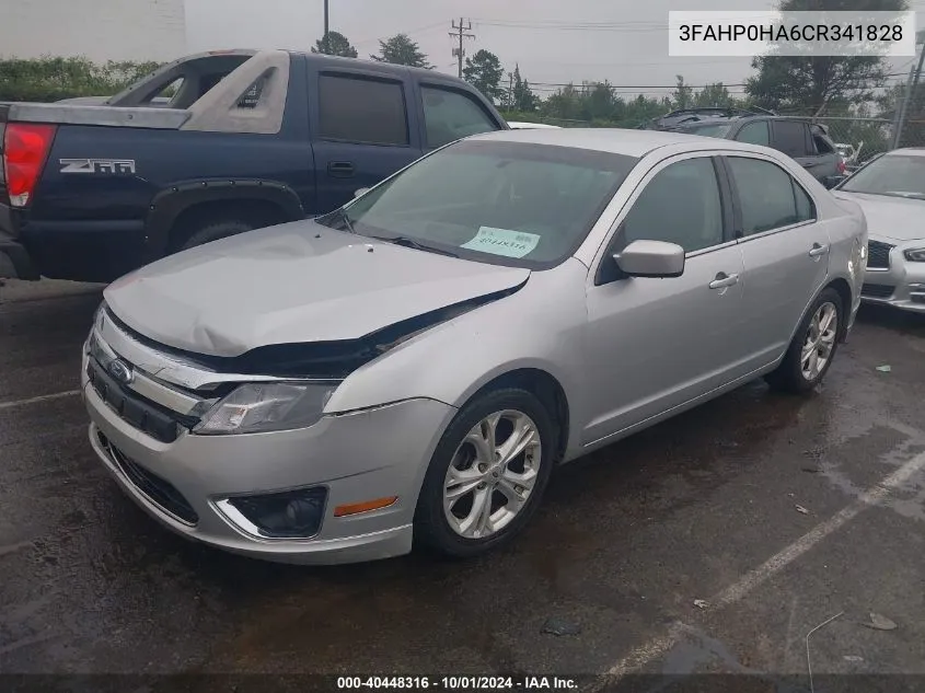 2012 Ford Fusion Se VIN: 3FAHP0HA6CR341828 Lot: 40448316