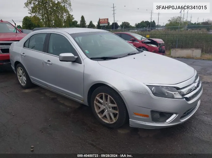 2012 Ford Fusion Sel VIN: 3FAHP0JA6CR341015 Lot: 40450723