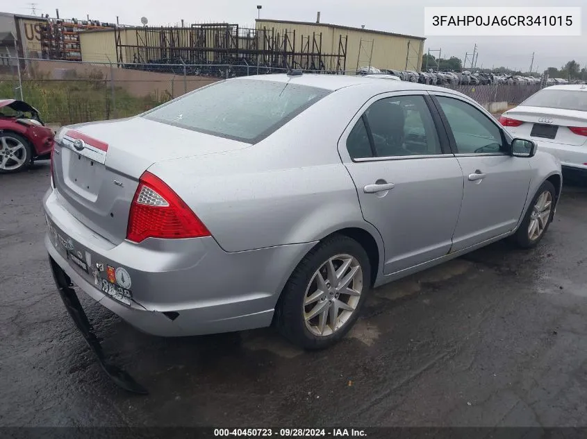 2012 Ford Fusion Sel VIN: 3FAHP0JA6CR341015 Lot: 40450723