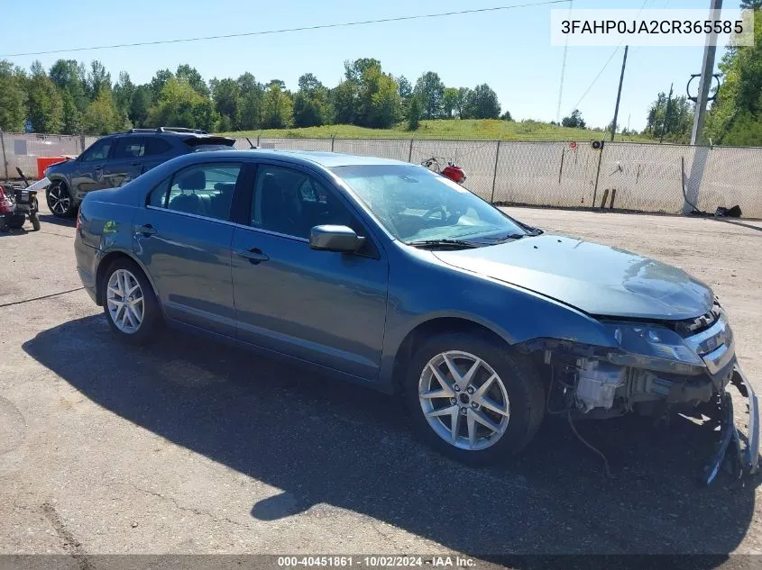 2012 Ford Fusion Sel VIN: 3FAHP0JA2CR365585 Lot: 40451861