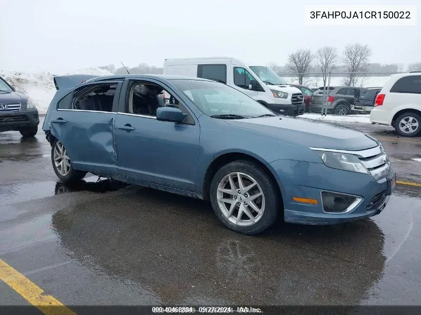 2012 Ford Fusion Sel VIN: 3FAHP0JA1CR150022 Lot: 40468884