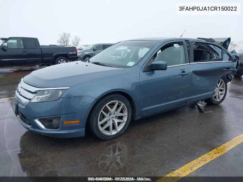 2012 Ford Fusion Sel VIN: 3FAHP0JA1CR150022 Lot: 40468884