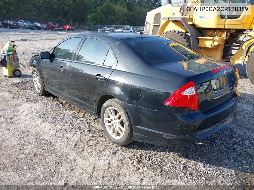 2012 Ford Fusion VIN: 3FAHP0GA2CR128389 Lot: 40473097