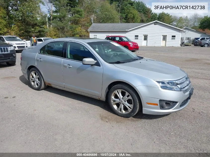 2012 Ford Fusion Se VIN: 3FAHP0HA7CR142738 Lot: 40486698