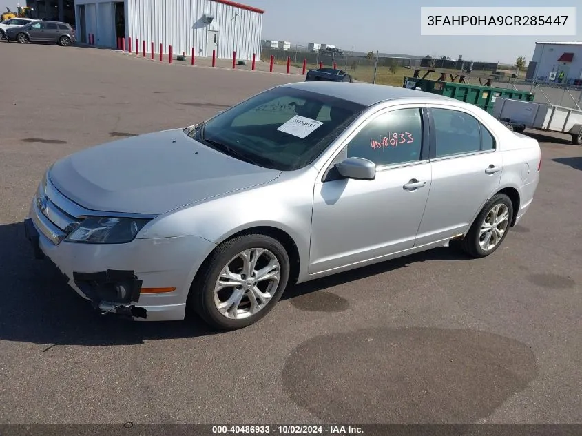 2012 Ford Fusion Se VIN: 3FAHP0HA9CR285447 Lot: 40486933