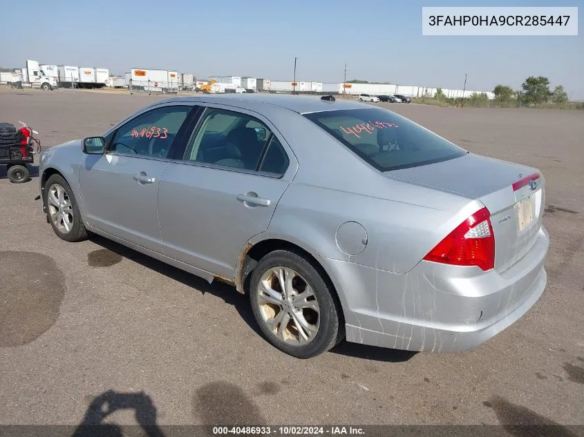 2012 Ford Fusion Se VIN: 3FAHP0HA9CR285447 Lot: 40486933