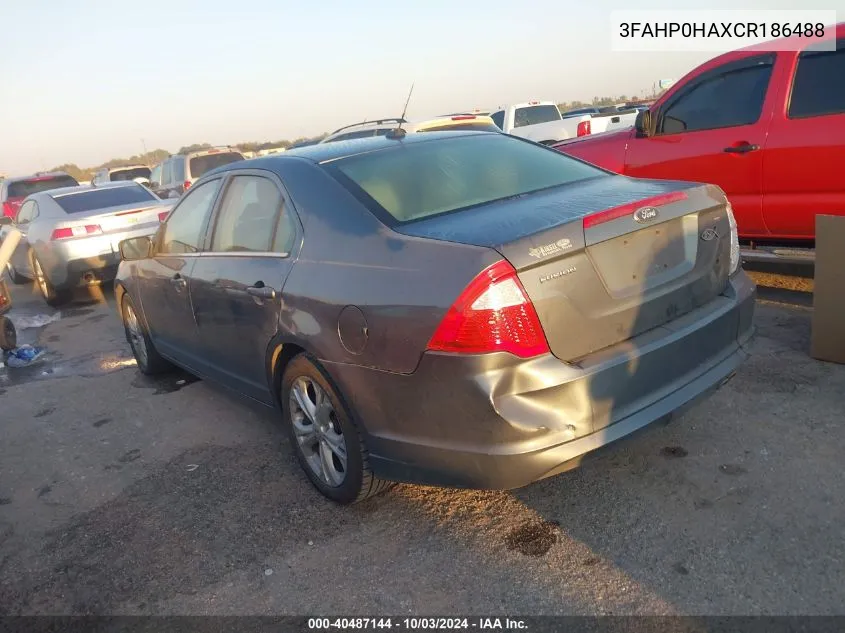 3FAHP0HAXCR186488 2012 Ford Fusion Se