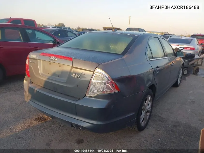 3FAHP0HAXCR186488 2012 Ford Fusion Se