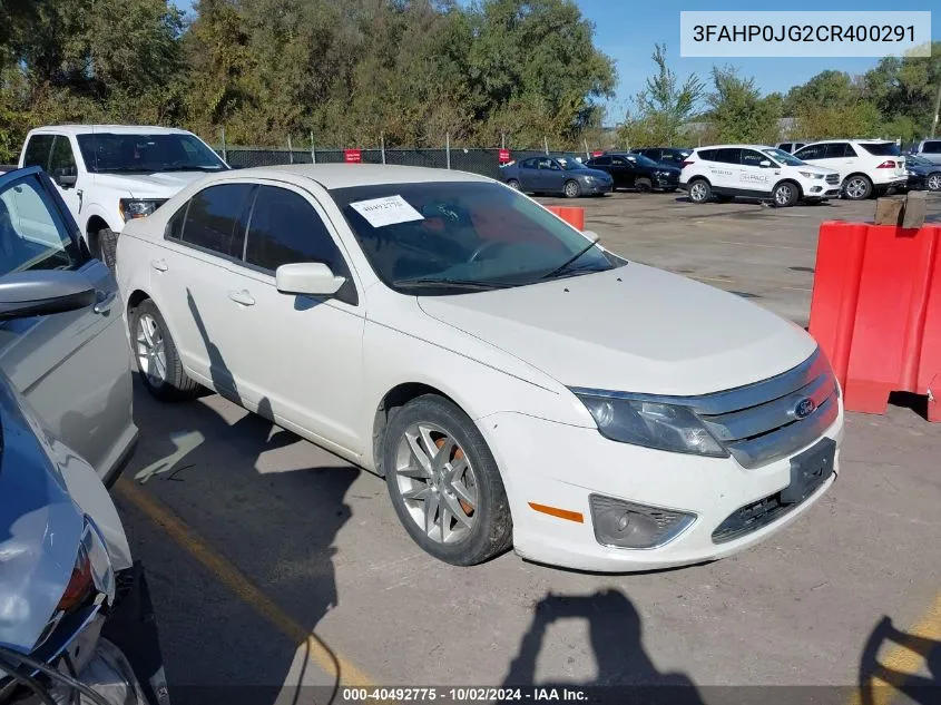 2012 Ford Fusion Sel VIN: 3FAHP0JG2CR400291 Lot: 40492775