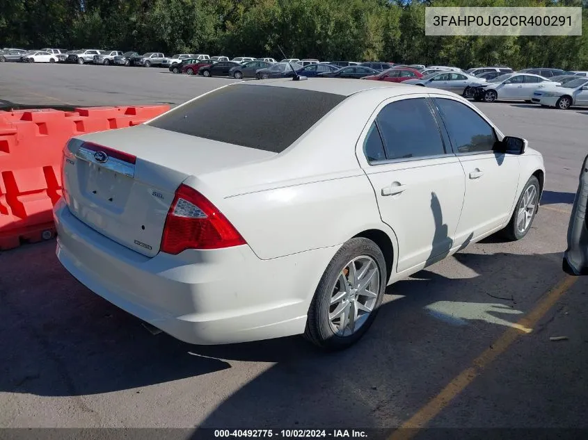 2012 Ford Fusion Sel VIN: 3FAHP0JG2CR400291 Lot: 40492775