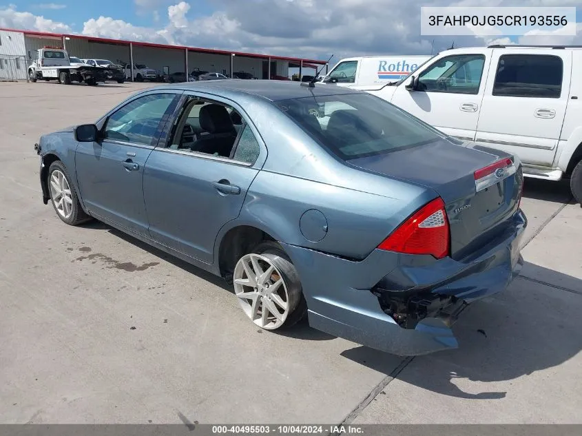 2012 Ford Fusion Sel VIN: 3FAHP0JG5CR193556 Lot: 40495503