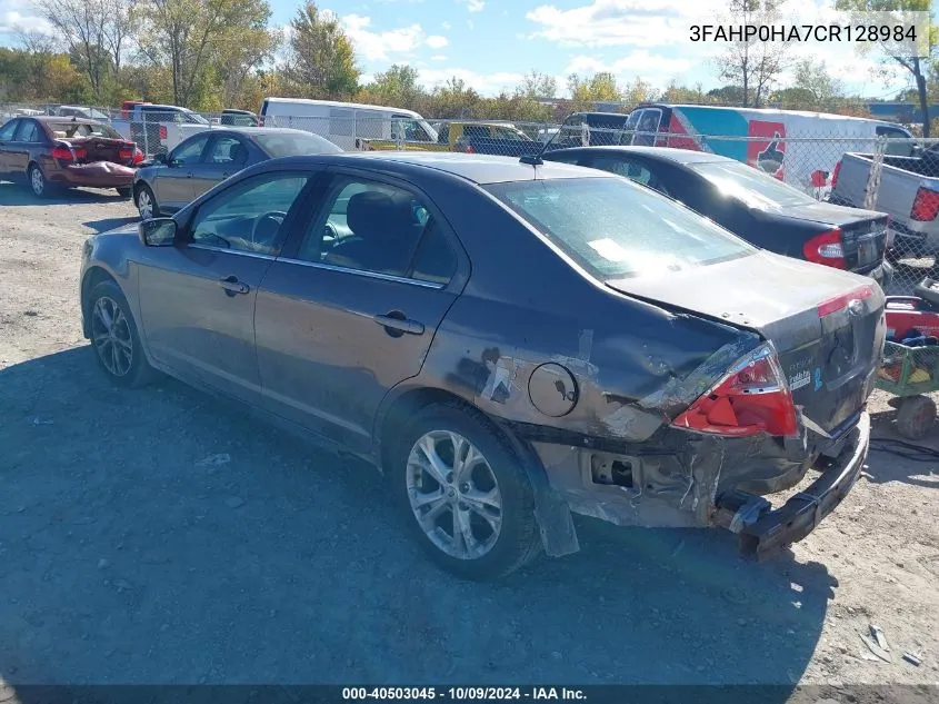 2012 Ford Fusion Se VIN: 3FAHP0HA7CR128984 Lot: 40503045