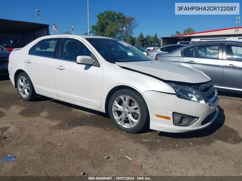 2012 Ford Fusion Se VIN: 3FAHP0HA2CR122087 Lot: 40505467