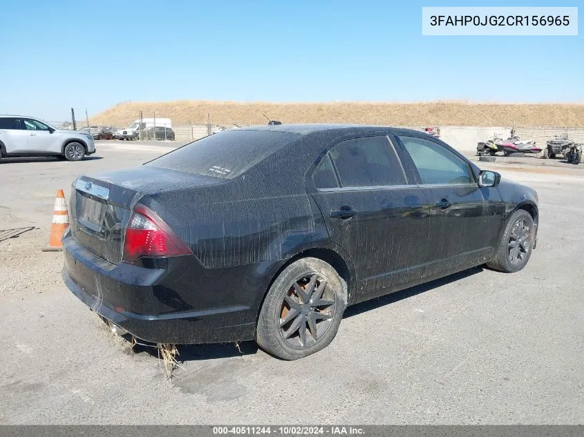 2012 Ford Fusion Sel VIN: 3FAHP0JG2CR156965 Lot: 40511244