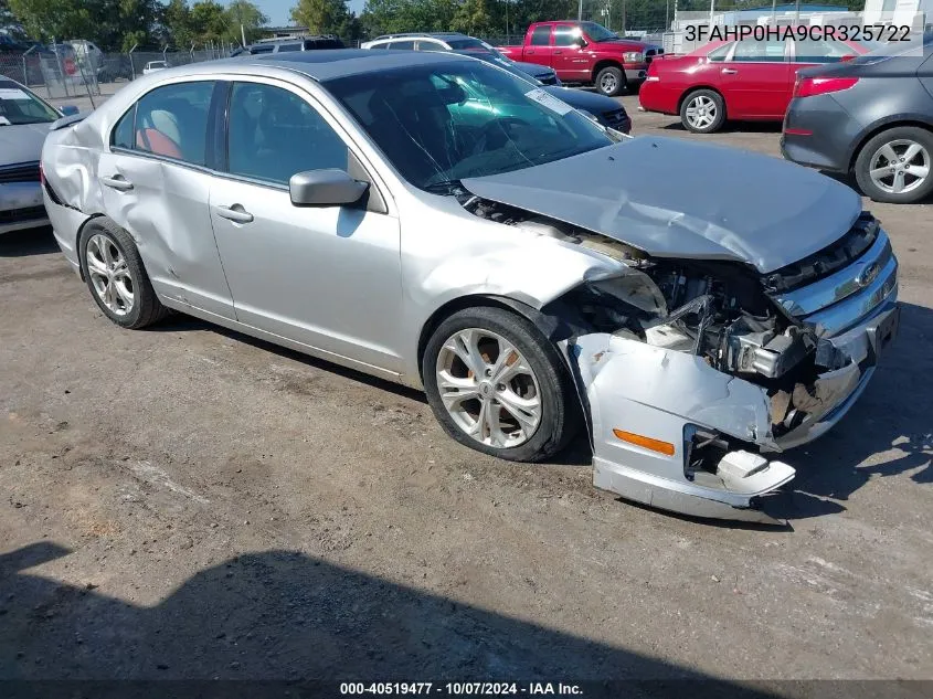 2012 Ford Fusion Se VIN: 3FAHP0HA9CR325722 Lot: 40519477