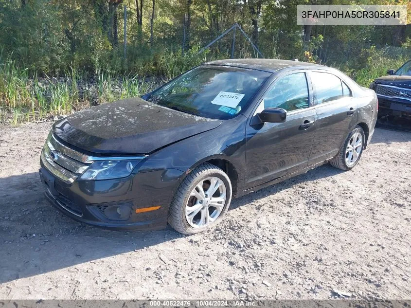 2012 Ford Fusion Se VIN: 3FAHP0HA5CR305841 Lot: 40522476