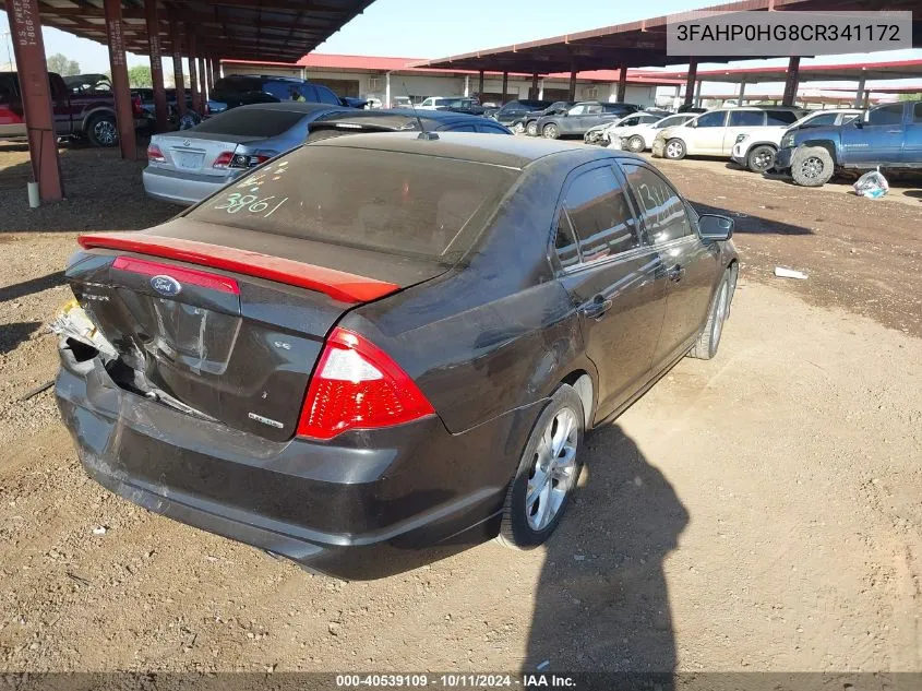 3FAHP0HG8CR341172 2012 Ford Fusion Se