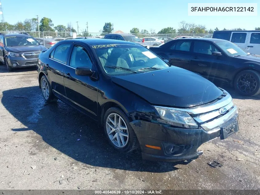 2012 Ford Fusion Se VIN: 3FAHP0HA6CR122142 Lot: 40540639