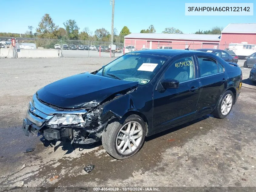 2012 Ford Fusion Se VIN: 3FAHP0HA6CR122142 Lot: 40540639