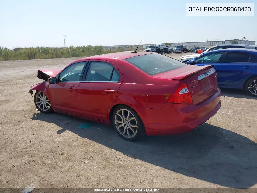 3FAHP0CG0CR368423 2012 Ford Fusion Sel