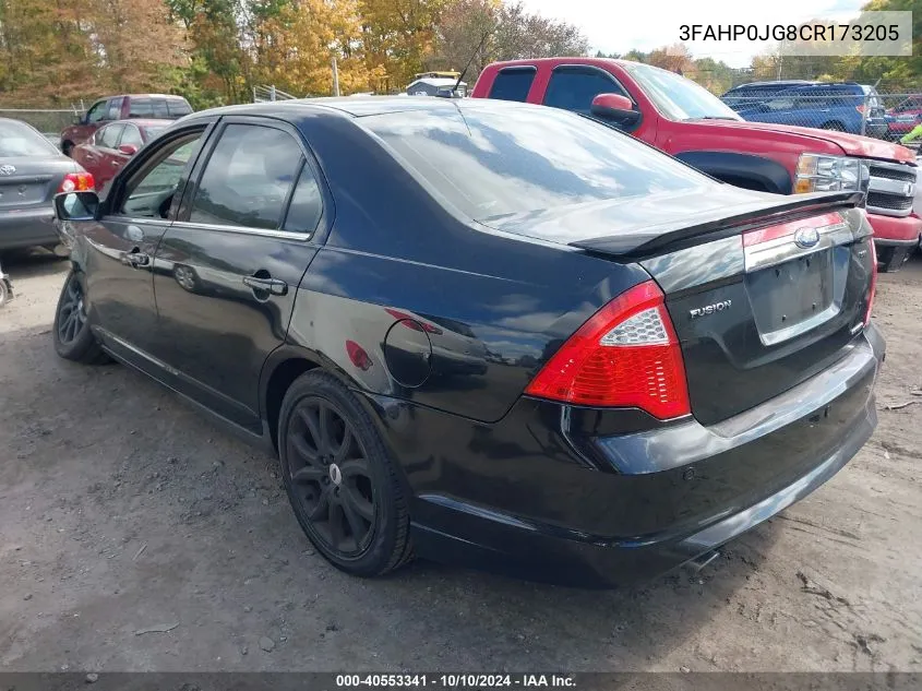 2012 Ford Fusion Sel VIN: 3FAHP0JG8CR173205 Lot: 40553341