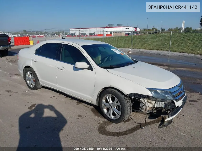 2012 Ford Fusion Se VIN: 3FAHP0HA1CR441142 Lot: 40570459