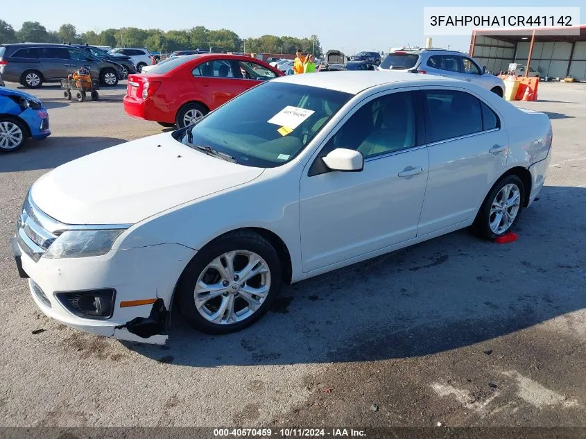 2012 Ford Fusion Se VIN: 3FAHP0HA1CR441142 Lot: 40570459