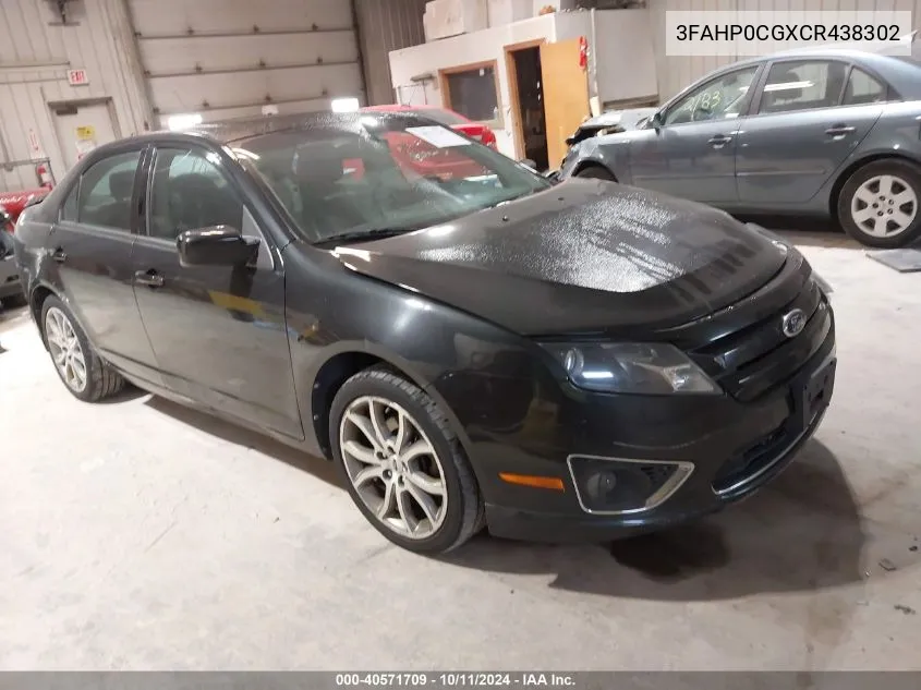 2012 Ford Fusion Sel VIN: 3FAHP0CGXCR438302 Lot: 40571709