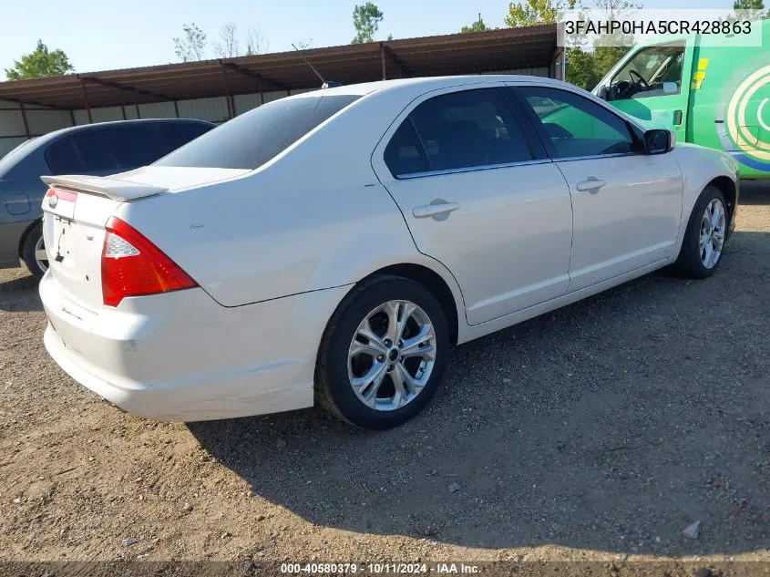 2012 Ford Fusion Se VIN: 3FAHP0HA5CR428863 Lot: 40580379