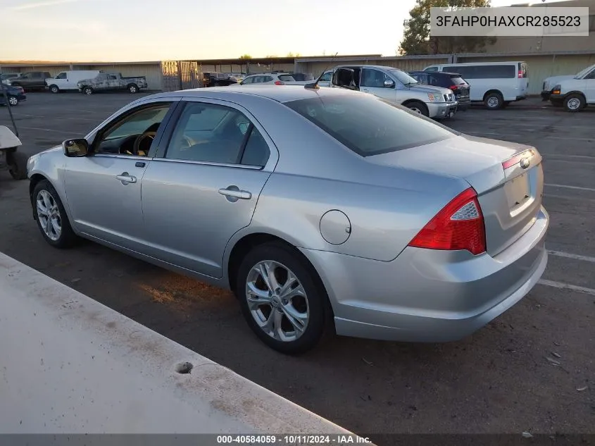 2012 Ford Fusion Se VIN: 3FAHP0HAXCR285523 Lot: 40584059