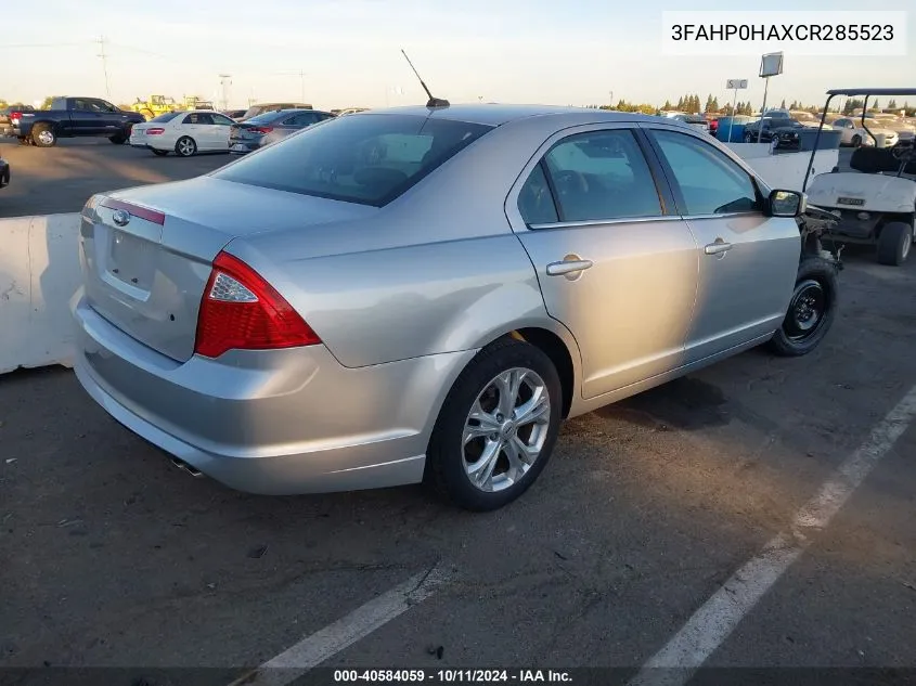 2012 Ford Fusion Se VIN: 3FAHP0HAXCR285523 Lot: 40584059