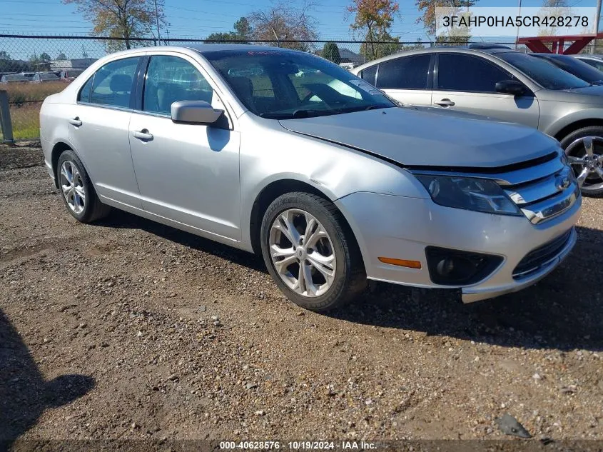 2012 Ford Fusion Se VIN: 3FAHP0HA5CR428278 Lot: 40628576