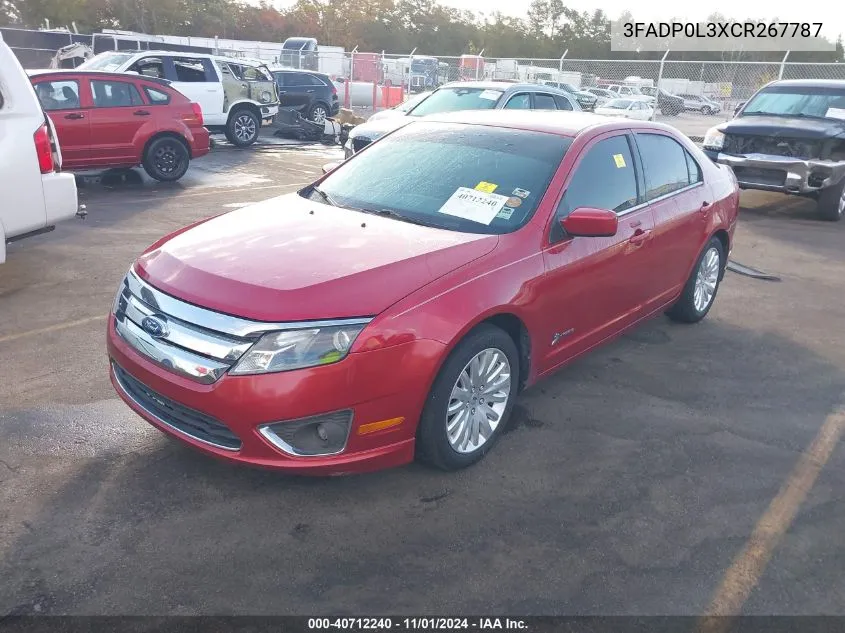 2012 Ford Fusion Hybrid VIN: 3FADP0L3XCR267787 Lot: 40712240