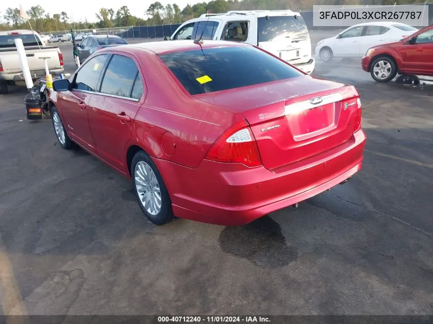 2012 Ford Fusion Hybrid VIN: 3FADP0L3XCR267787 Lot: 40712240