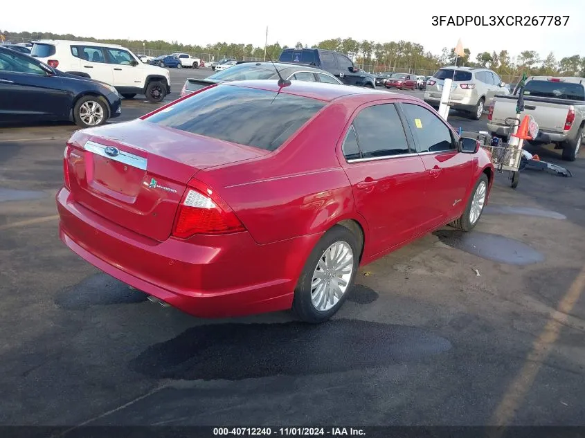 2012 Ford Fusion Hybrid VIN: 3FADP0L3XCR267787 Lot: 40712240