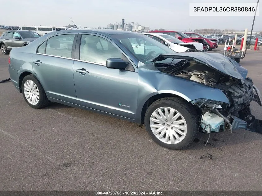 3FADP0L36CR380846 2012 Ford Fusion Hybrid