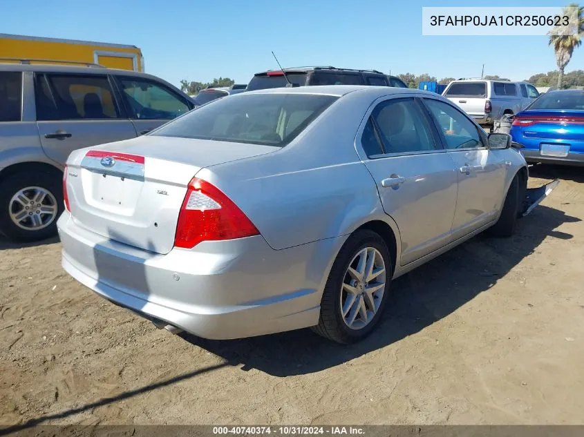 2012 Ford Fusion Sel VIN: 3FAHP0JA1CR250623 Lot: 40740374