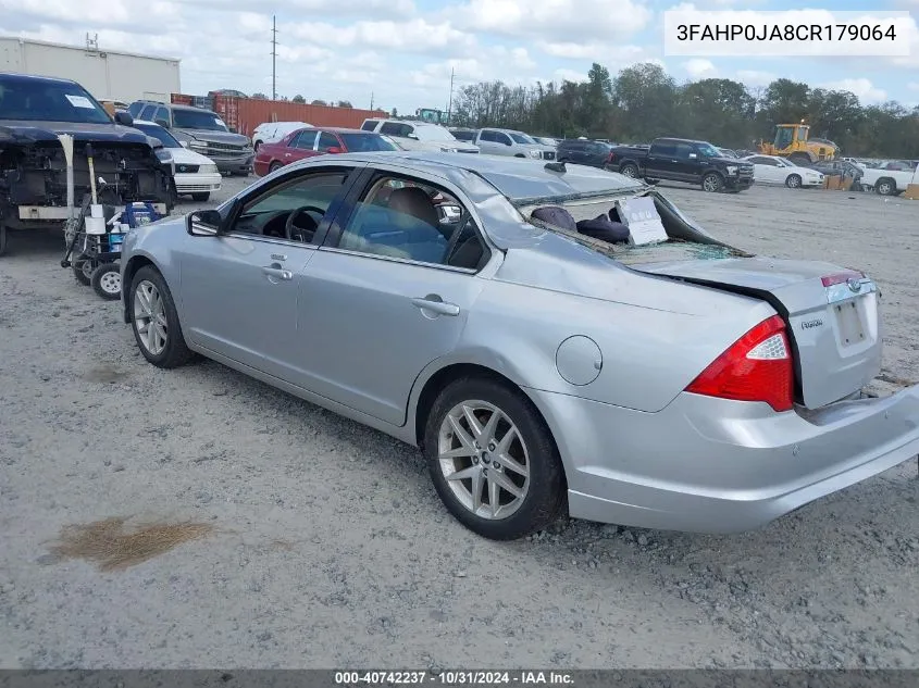 2012 Ford Fusion Sel VIN: 3FAHP0JA8CR179064 Lot: 40742237