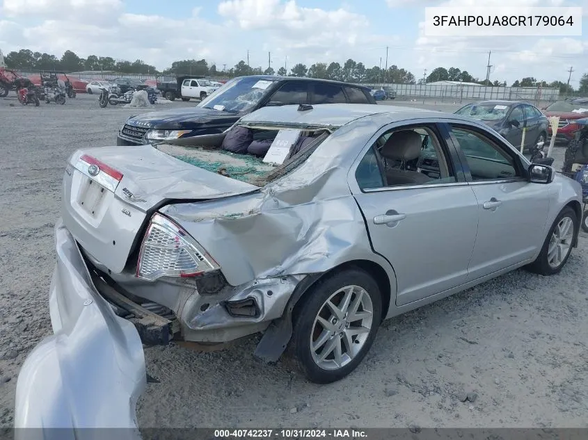 2012 Ford Fusion Sel VIN: 3FAHP0JA8CR179064 Lot: 40742237