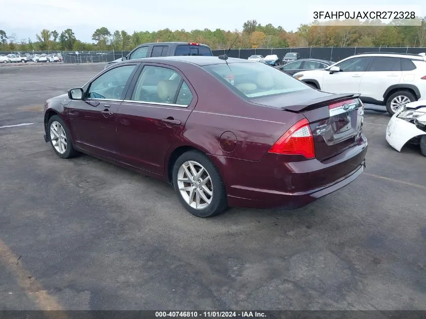 2012 Ford Fusion Sel VIN: 3FAHP0JAXCR272328 Lot: 40746810