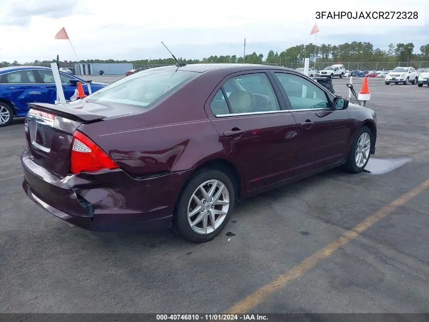 2012 Ford Fusion Sel VIN: 3FAHP0JAXCR272328 Lot: 40746810