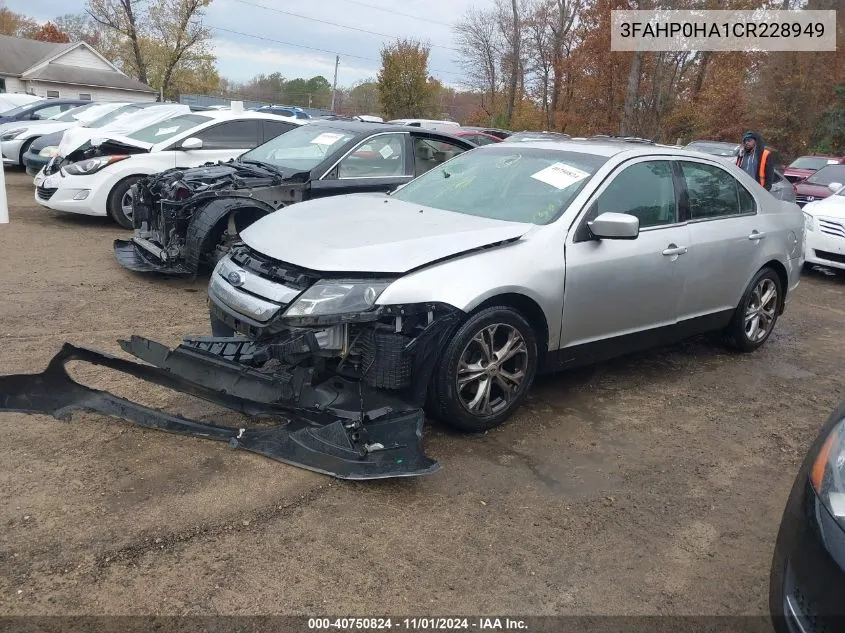 2012 Ford Fusion Se VIN: 3FAHP0HA1CR228949 Lot: 40750824