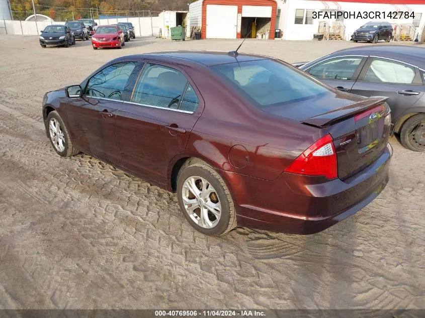 2012 Ford Fusion Se VIN: 3FAHP0HA3CR142784 Lot: 40769506