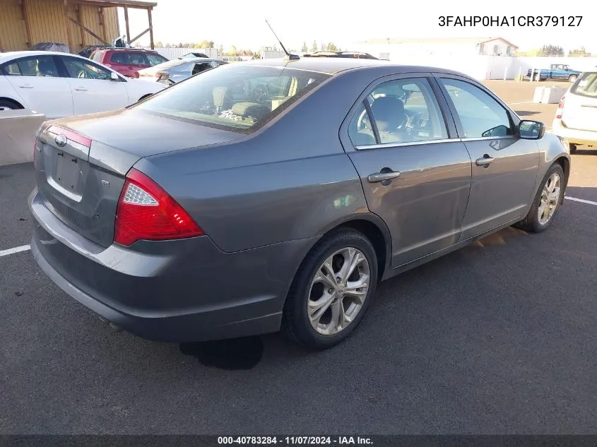 2012 Ford Fusion Se VIN: 3FAHP0HA1CR379127 Lot: 40783284