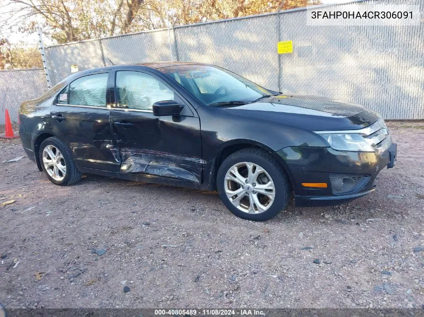 2012 Ford Fusion Se VIN: 3FAHP0HA4CR306091 Lot: 40805489