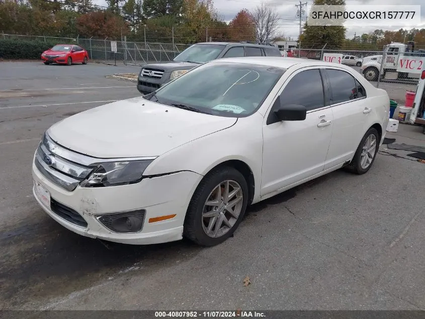 3FAHP0CGXCR157777 2012 Ford Fusion Sel