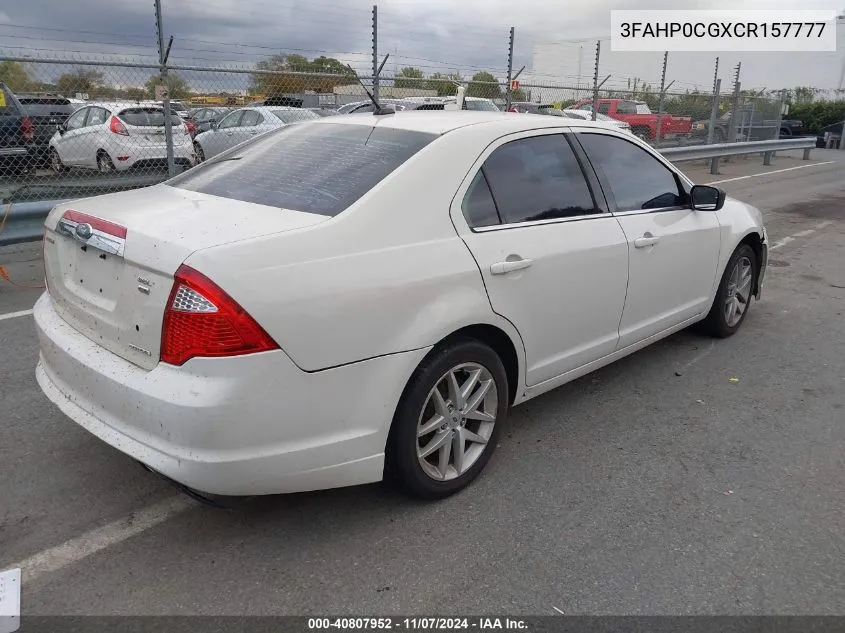 3FAHP0CGXCR157777 2012 Ford Fusion Sel