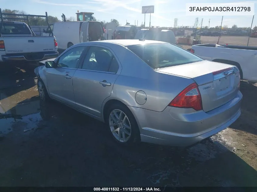 2012 Ford Fusion Sel VIN: 3FAHP0JA3CR412798 Lot: 40811532