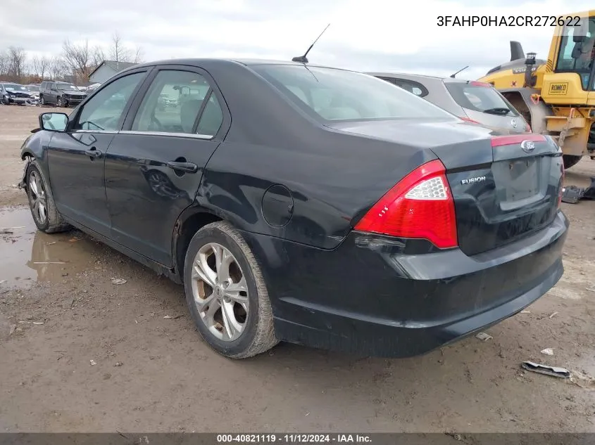 2012 Ford Fusion Se VIN: 3FAHP0HA2CR272622 Lot: 40821119