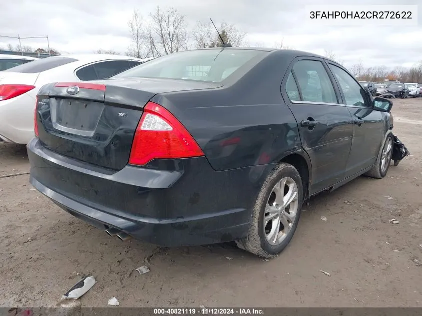 2012 Ford Fusion Se VIN: 3FAHP0HA2CR272622 Lot: 40821119